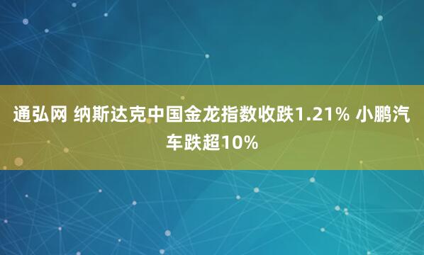 通弘网 纳斯达克中国金龙指数收跌1.21% 小鹏汽车跌超10%